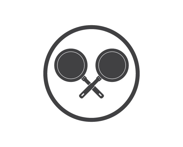 锅的标志图标烹饪和厨具矢量图片下载