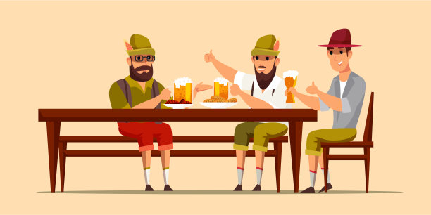 十月庆典平面矢量插图图片下载