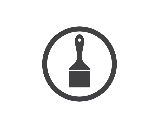 彩色油漆刷标志图标矢量插图图片下载