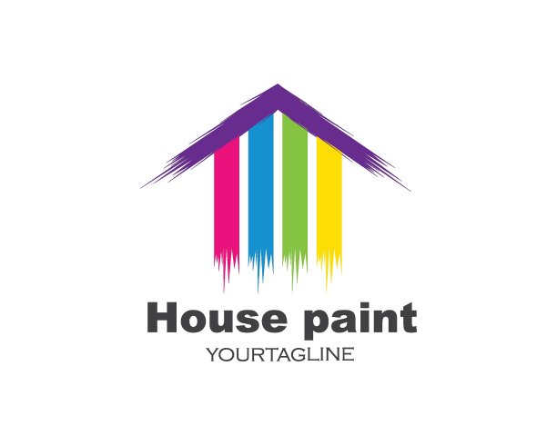 房屋，建筑油漆标志矢量插图图标图片下载