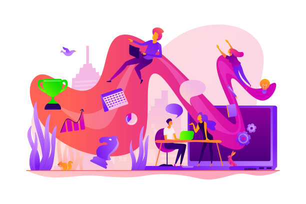 工作流概念矢量说明。图片下载