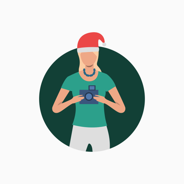 戴圣诞帽的女人在拍照图片下载