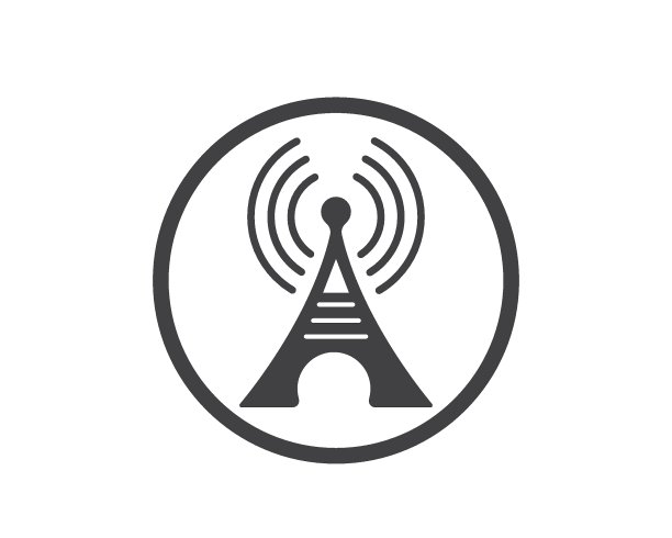 信号塔标志图标矢量图图片下载