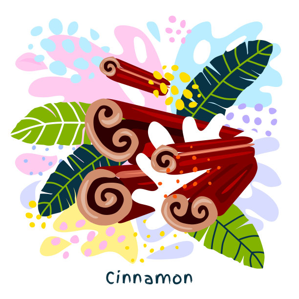 鲜肉桂汁喷溅有机食品调味品香料喷溅抽象彩色喷溅喷溅背景矢量图片下载