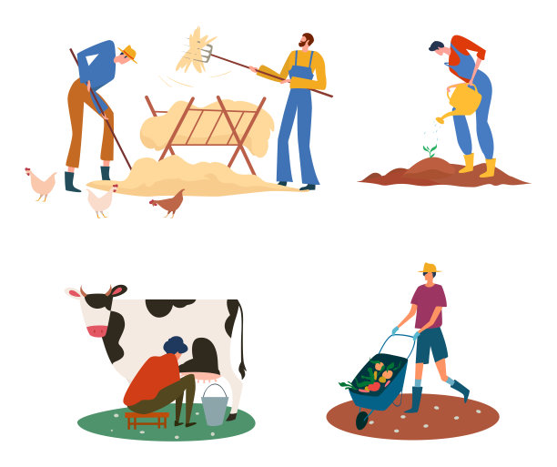 农场上饲养家畜的农民或农业工人。图片下载
