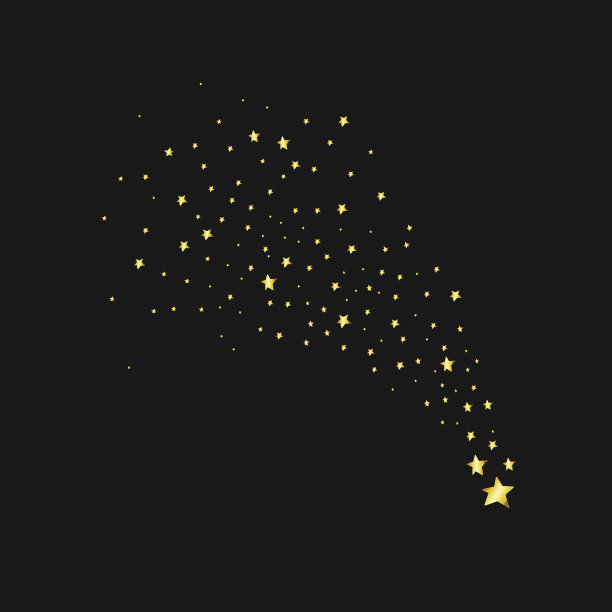 黑底金色星星。星星图案纹身。星尘矢量。星星纹身图片下载