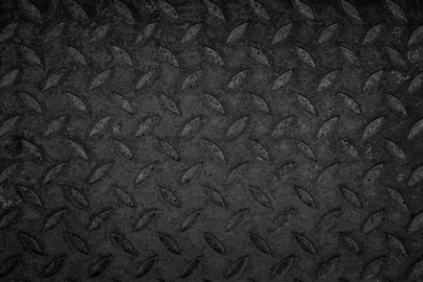 菱形或花纹板的工业旧生锈金属钢表。防滑金属地板楼梯板生锈。图片下载