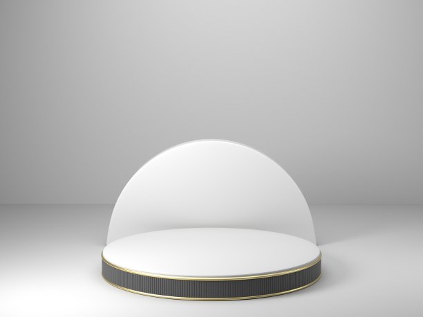 3d渲染，抽象的几何背景，圆柱体基座，极简的原始形状，现代模拟，空白模板，黄金金属网格，网格，空橱窗，商店展示图片下载