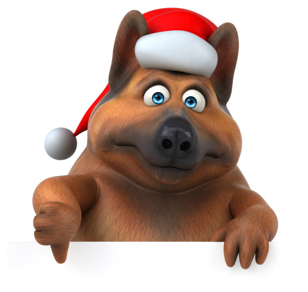 有趣的德国牧羊犬- 3D插图图片下载