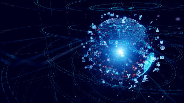 全球通信网络概念。地球在网络空间里。图片下载