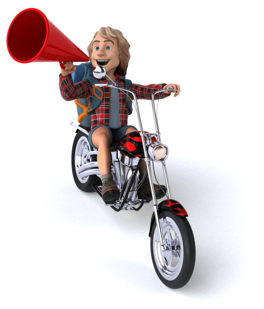 男人独自旅行背包客- 3D插图图片下载