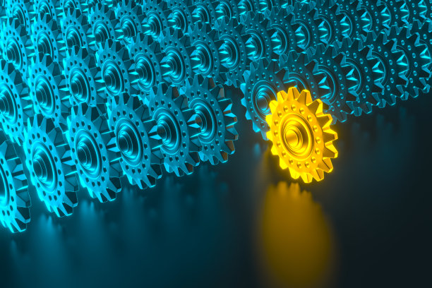 齿轮信息图用于合作或团队合作的象征意义。三维渲染图片下载