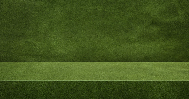 绿色麂皮纹理表产品展示背景。3d透视工作室摄影站。横幅模拟空间展示产品。空的台面的背景。广告的商业演示图片下载