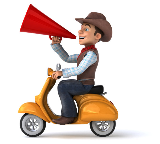 有趣的牛仔- 3D插图图片下载