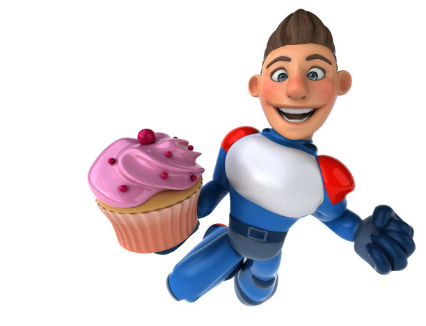 超级现代超级英雄- 3D插图图片下载