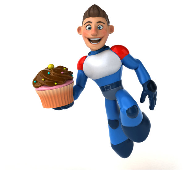 超级现代超级英雄- 3D插图图片下载