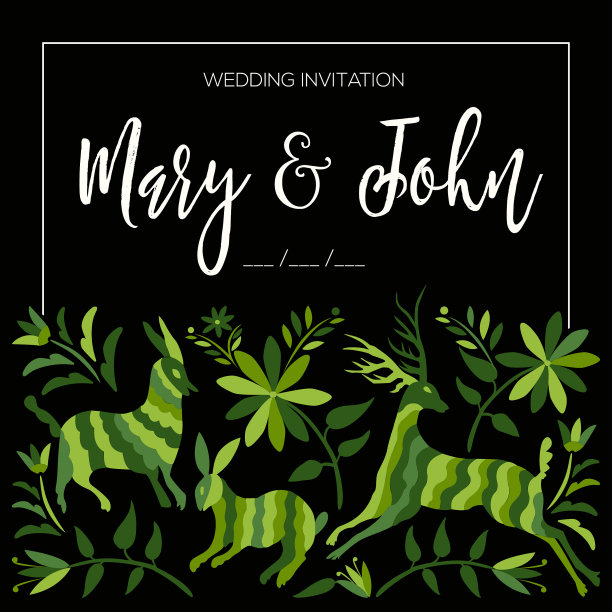 墨西哥刺绣风格-婚礼组成图片下载