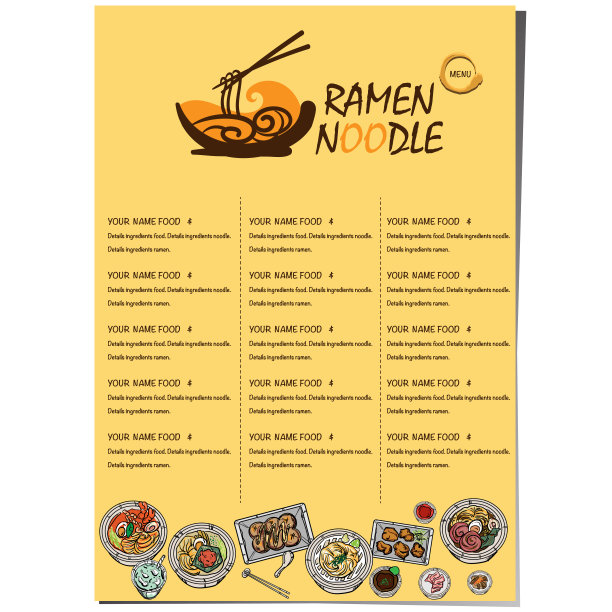 菜单拉面日式料理模板设计图片下载