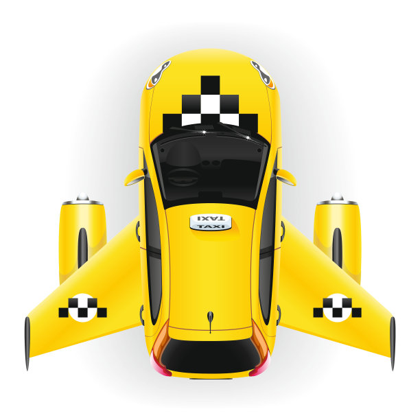 快速出租车与飞机机翼和发动机图片下载