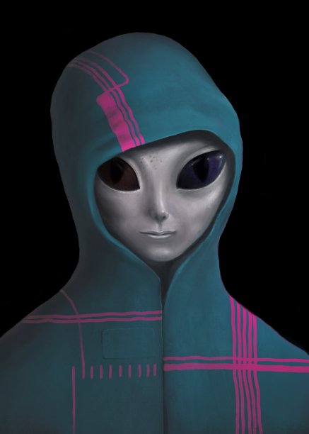 外星人的特征。幻想画插图图片下载