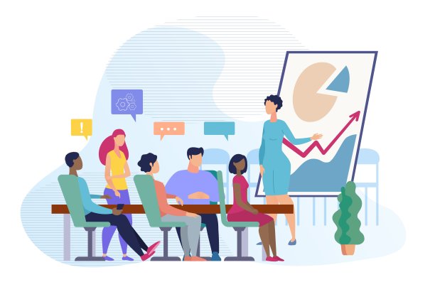 信息横幅会议讨论卡通。图片下载