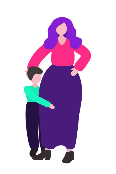 女人保护孩子。那男孩在躲避欺负。矢量概念-停止暴力，骚扰和虐待儿童。平面设计中的孤立插图。图片下载