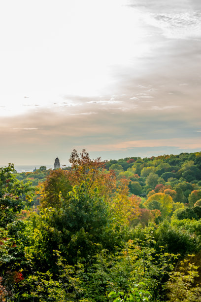 秋季的蒙特利尔城市景观。图片下载
