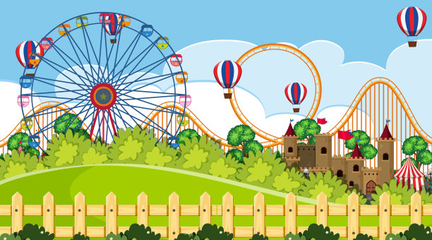 有游乐场的户外场景图片下载