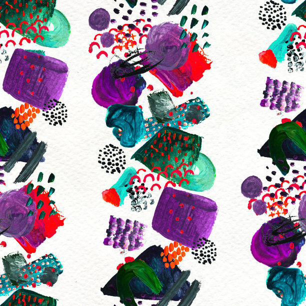 无缝模式所作出的手绘油漆笔画。图片下载