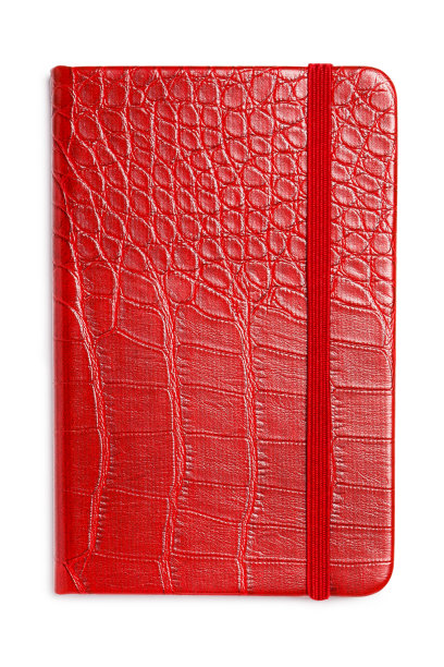红色皮革合上白色笔记本图片下载