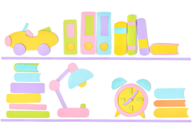 书架剪纸在白色的背景图片下载