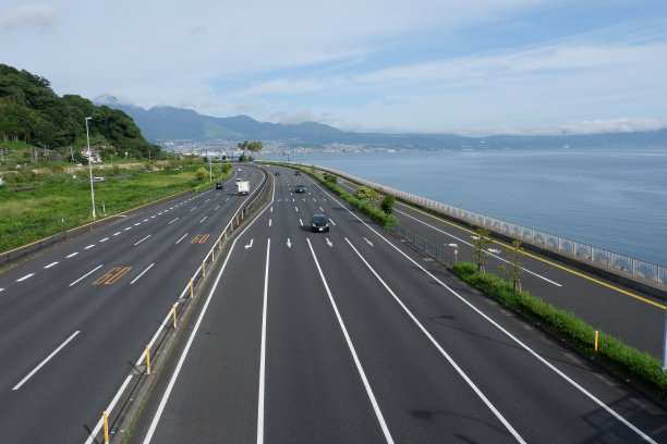 别府湾国道风光，大分市拍摄，图片下载