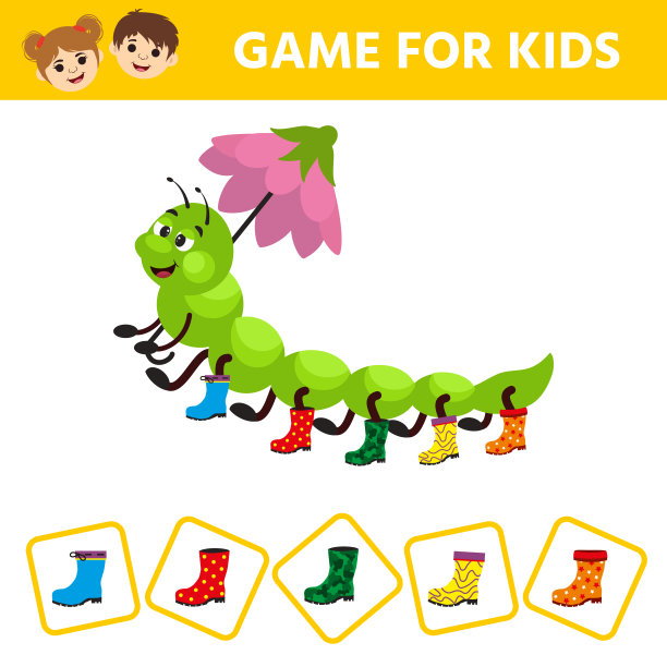 视觉难题与毛毛虫，蜈蚣在各种橡胶靴子。图片下载