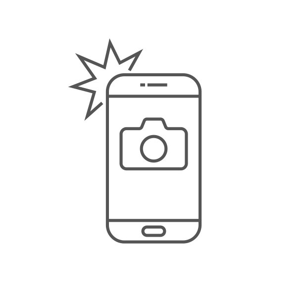 简单的图标智能手机与相机和闪光灯。现代手机与照片标志的网页设计。矢量轮廓元素孤立。可编辑的中风。每股收益10。图片下载