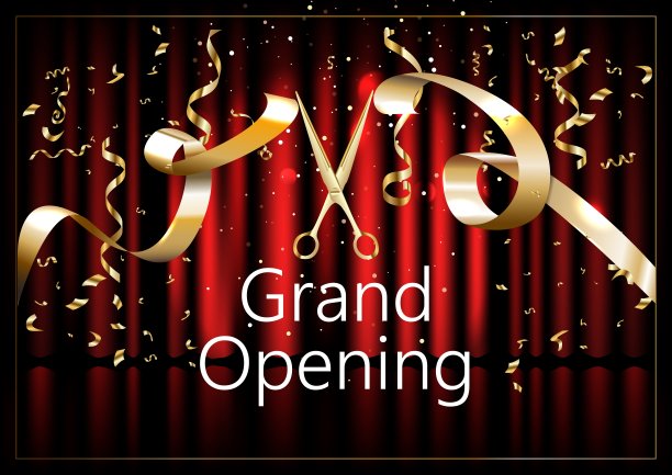 逼真的大开场彩色的红丝绒窗帘折叠。插图。图片下载