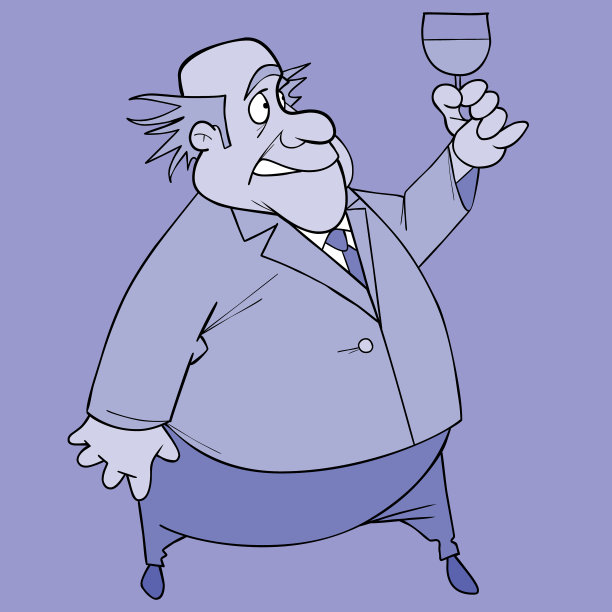 卡通人物看着他手里拿着的杯子图片下载