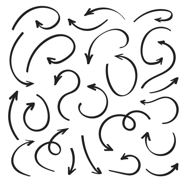 超级集手绘箭头，矢量图形设计图片下载