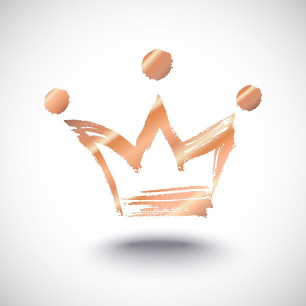 金手绘孤立王冠。时髦的垃圾笔刷和铅笔(粉笔或木炭)纹理。描摹的轮廓，白色的背景。矢量插图。图片下载