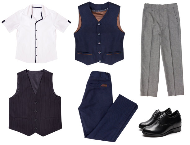 男性服装拼贴孤立的白色背景图片下载