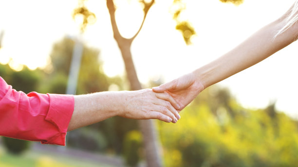 老人和年轻人的手图片下载