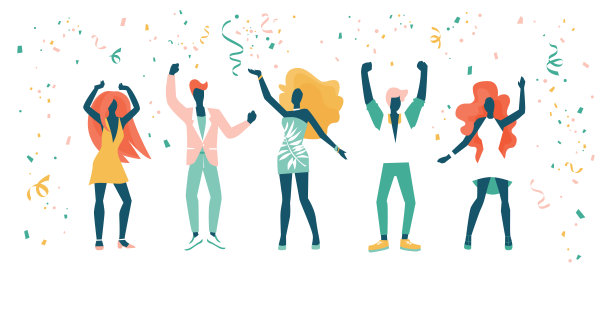 快乐跳舞的人或男女舞者图片下载