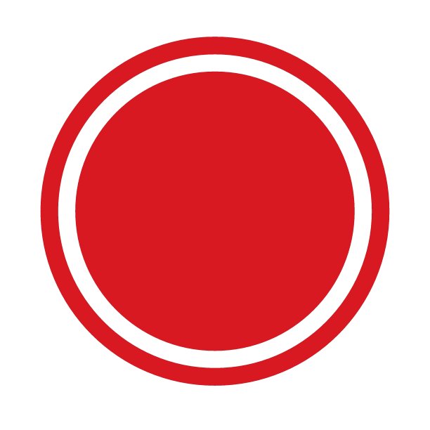 图标停止信号空白， 红白圆标记向量图片下载