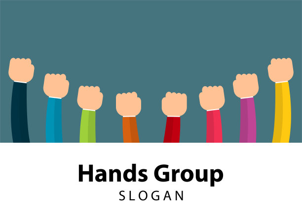 手连接概念，一组握把手围成一圈，峰会工作人员在同一机房开会。图片下载