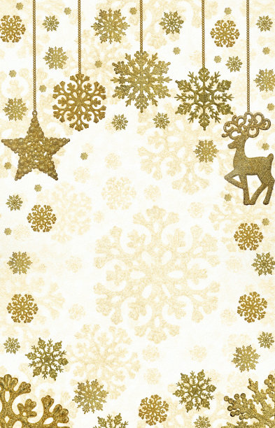 用金色的圣诞装饰做成的框架图片下载