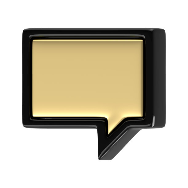 3d渲染等距金色语音气泡隔离在白色背景图片下载