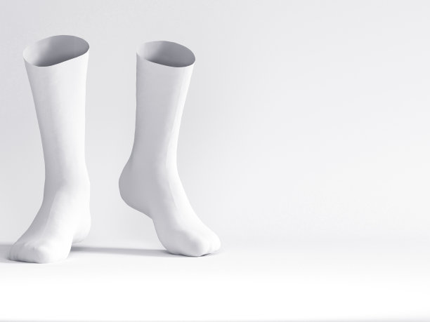 白袜子，袜子模型3d渲染插图图片下载