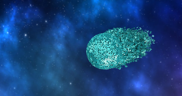 流星形状的大数据球。3 d演示。图片下载