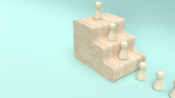 木材玩具3d渲染业务概念。图片下载