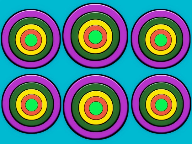 蓝色背景下的彩色圆形插图视图图片下载