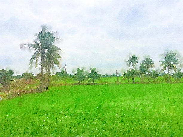 水彩景观背景图片下载